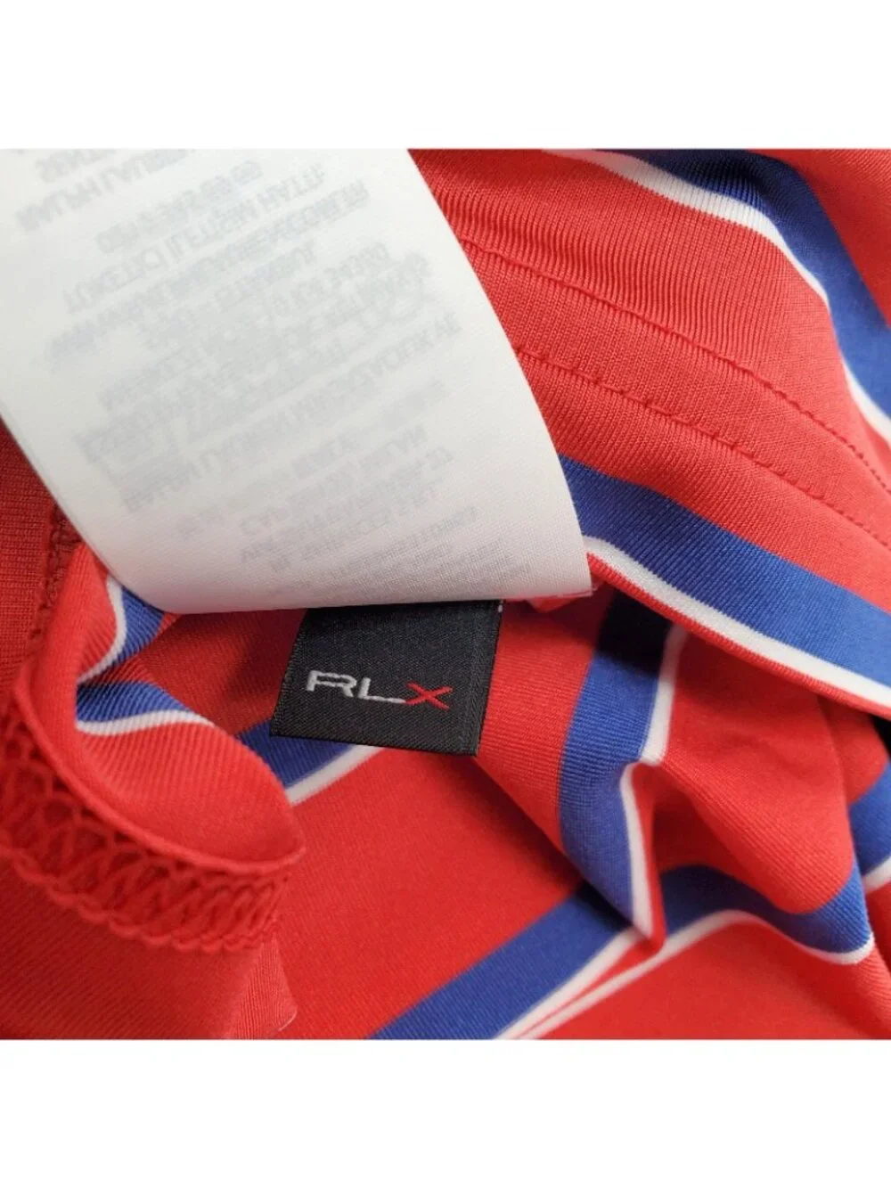 Ralph Lauren RLX Mens Striped Golf Polo Shirt Red Blue $98 Resort Summer Office